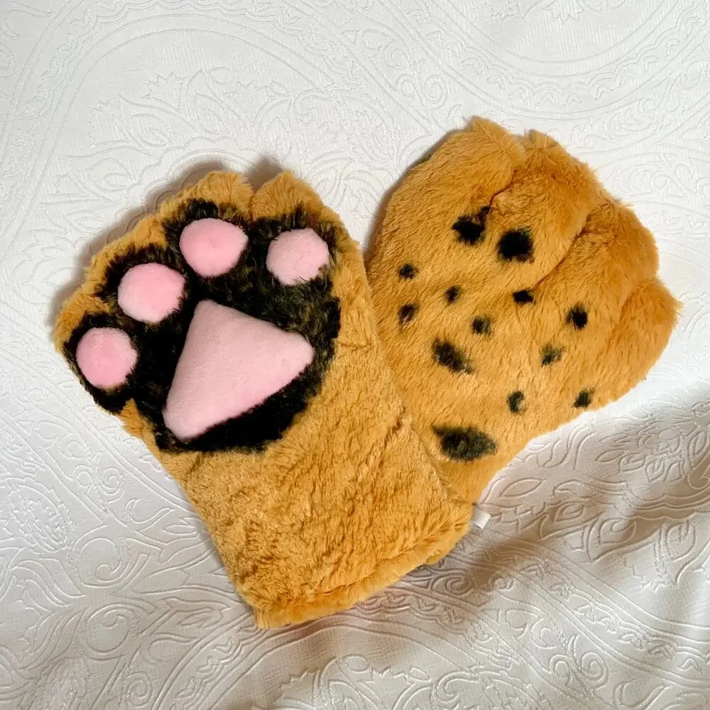 Black Orange Tiger Cat Paw Gloves Cosplay Costume Leopard Ocelot Furry Fursuit